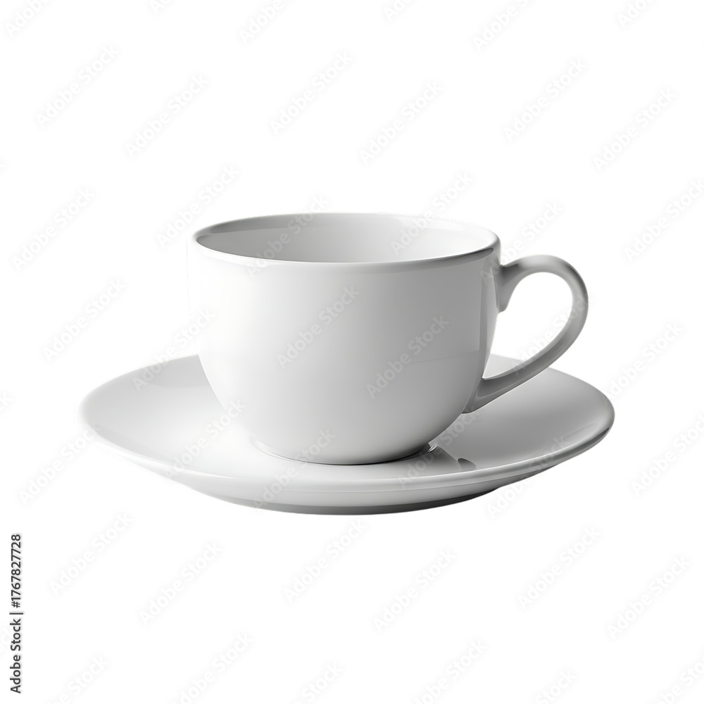 Fototapeta premium White ceramic cup and saucer coffee