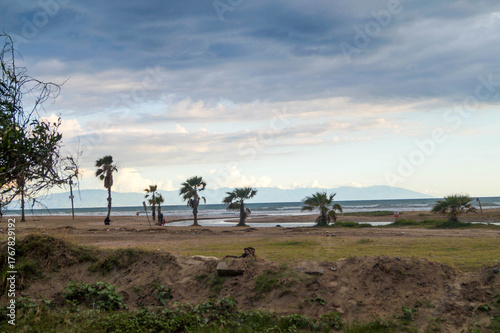 Still reflection of nature on Lake Eğirdir’s surface.