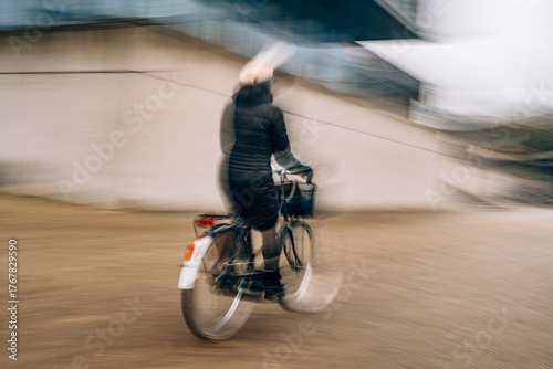 schnelle Radfahrerin