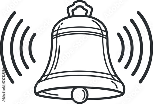 An illustration of a ringing bell symbolizing notifications and alerts in communication.