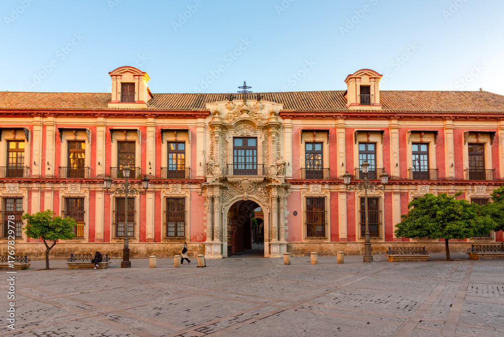 Naklejka premium Archbishop's palace on Virgen de los Reyes square in Seville, Spain