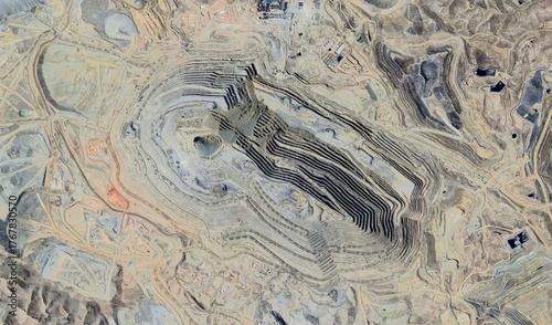 Foto Cerro Verde Copper Mine, Peru: High-Resolution Aerial View of Massive Open-Pit M