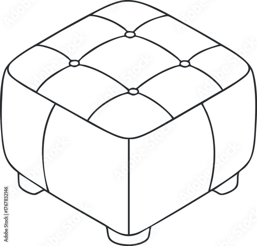 A stylish and comfortable square ottoman with tufted upholstery ideal for home decor.