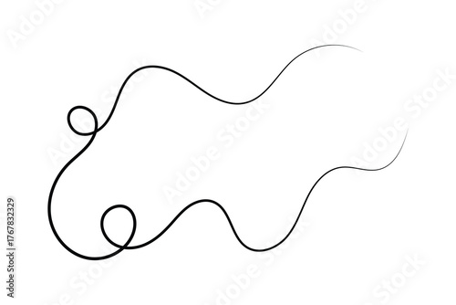 abstract hand drawn wave curved squiggly line icon. vector illustration.