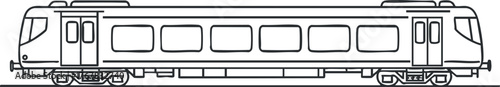 Outline illustration of a modern train designed for urban transportation and commuting.