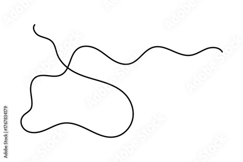 abstract hand drawn wave curved squiggly line icon. vector illustration.
