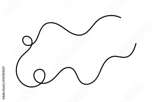 abstract hand drawn wave curved squiggly line icon. vector illustration.
