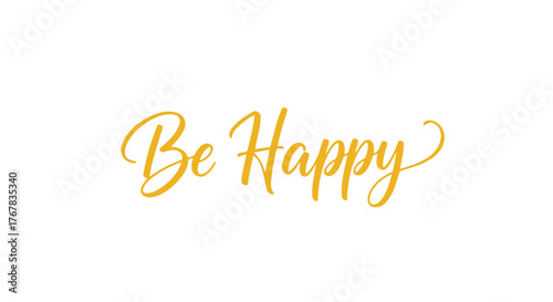 Happy calligraphy with elegant cursive lettering