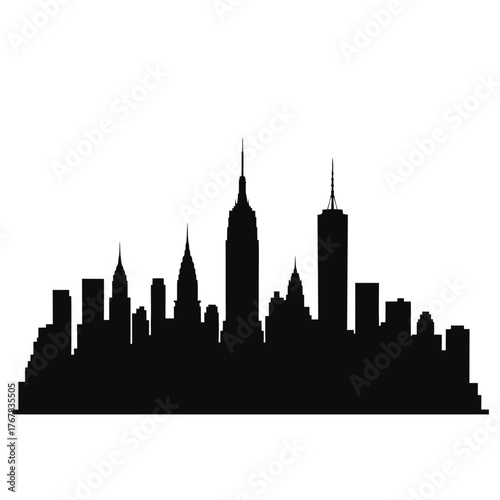 Photography Iconic new york city skyline silhouette for urban design projects vector