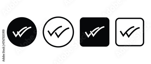 checkmark icon, double tick icon, accept and approved symbol icon.