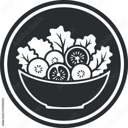 A bowl filled with fresh salad ingredients including lettuce tomatoes and cucumbers ideal for healthy meals.