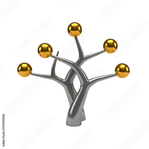 3D realistic decision tree icon