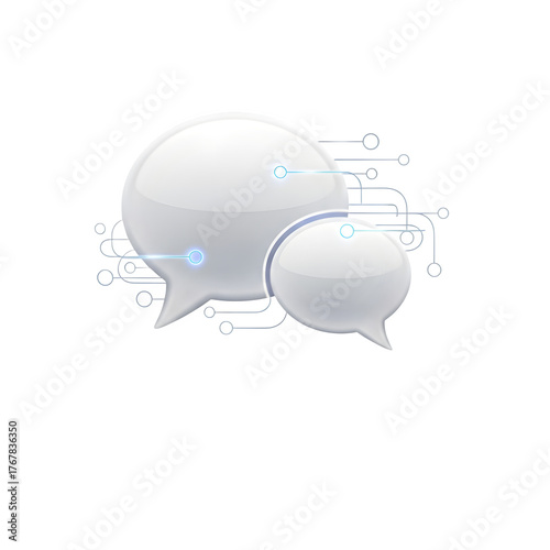 3D realistic communication icon isolated on white