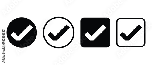 checkmark icon, tick icon, accept and approved symbol icon.