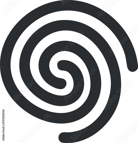 An abstract spiral design featuring smooth curves and modern aesthetic suitable for various applications.