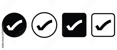 checkmark icon, tick icon, accept and approved symbol icon.