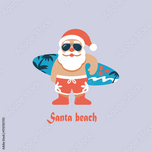 Santa beach logo icon vector .