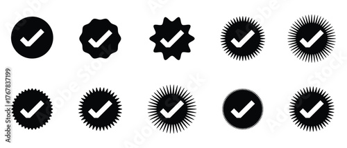 Verified Badge Vector, Instagram and twitter verified badge icon.