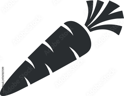 A simple and minimalistic illustration of a carrot representing healthy eating and nutrition.