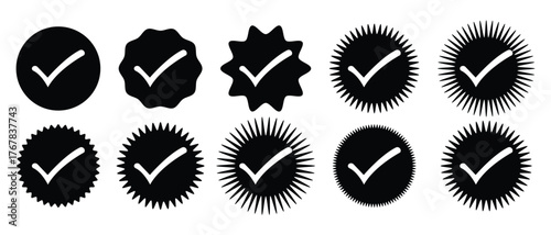 Verified Badge Vector, Instagram and twitter verified badge icon.