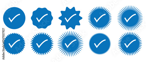 Verified Badge Vector, Instagram and twitter verified badge icon.