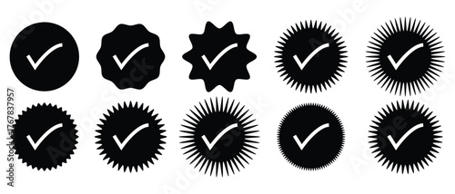 Verified Badge Vector, Instagram and twitter verified badge icon.