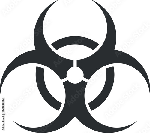 A biohazard symbol indicating potential danger from biological substances and contamination.