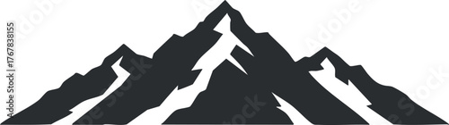 Stylized mountain range silhouette representing adventure and outdoor exploration in nature.