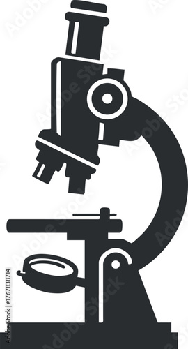 Illustration of a microscope representing scientific research and educational purposes in laboratories