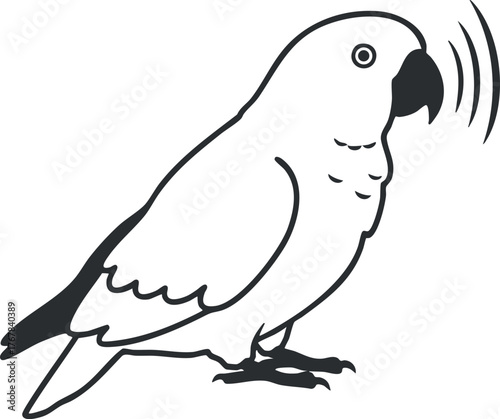 A simple illustration of a parrot showcasing its vibrant feathers and playful nature.