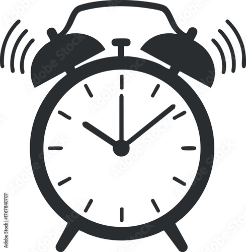 An illustration of a classic alarm clock representing time management and punctuality.