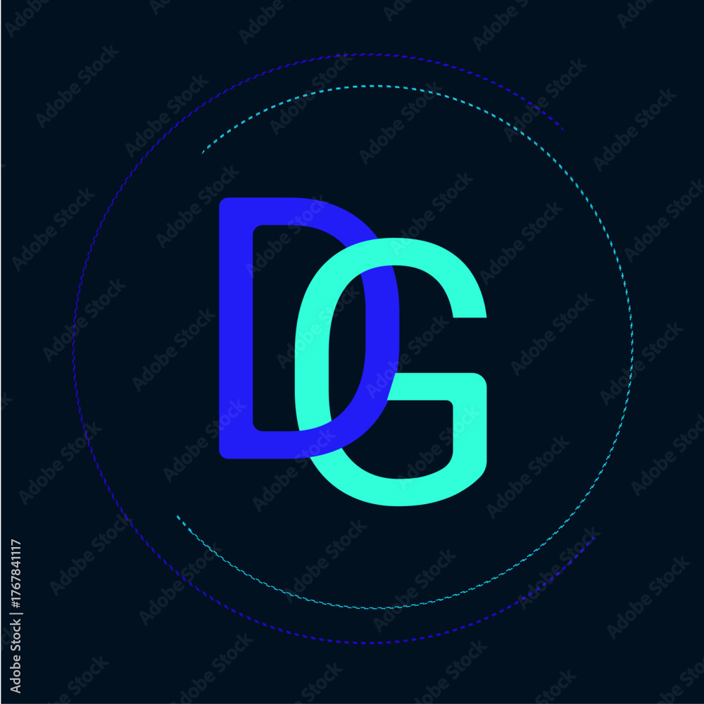 Fototapeta premium Initial DG Logo Design Vector Illustration
