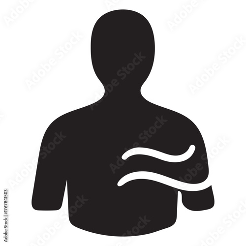 Breathing Exercise Silhouette Vector Icon for Mindfulness and Relaxation