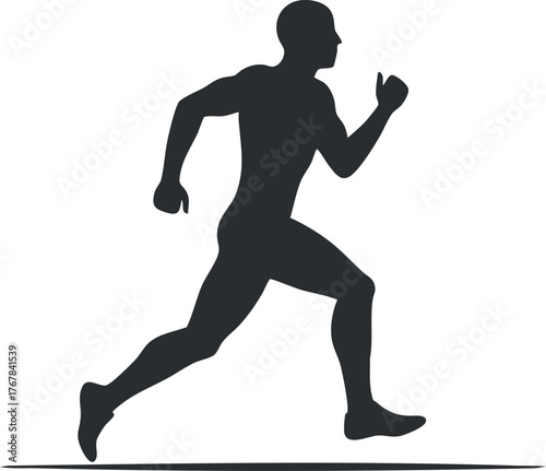 A silhouette of a runner in motion emphasizing speed and athleticism in fitness.