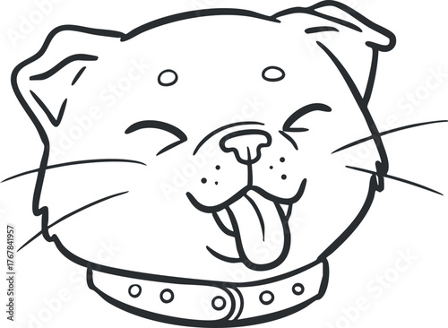 A cheerful cartoon dog with a big smile and a playful expression.