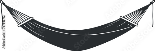 A simple illustration of a hammock ideal for relaxation and outdoor leisure activities.