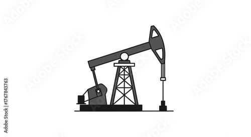 Industrial oil pumpjack illustration for energy extraction.