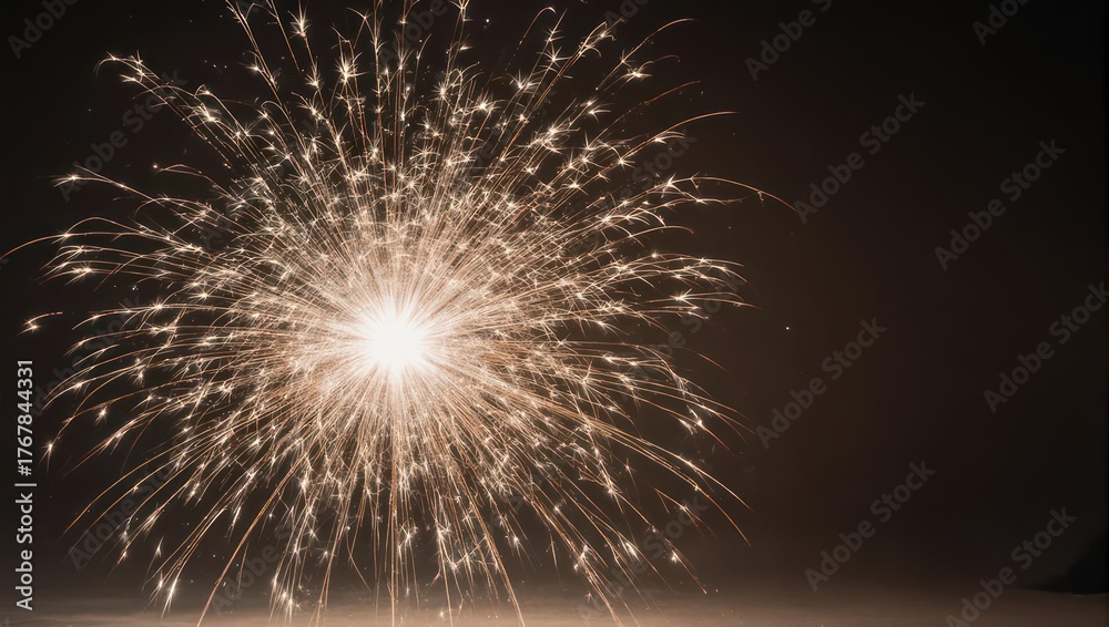 Naklejka premium Explosion of Light - A Captivating Display of Fireworks Against the Night Sky.