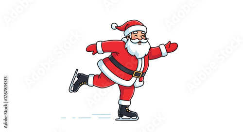 Santa Claus Ice Skating: Festive Holiday Fun.
