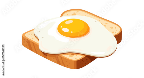 A piece of golden toast topped with a perfectly sunny-side-up egg, ready for breakfast or a quick, satisfying snack.