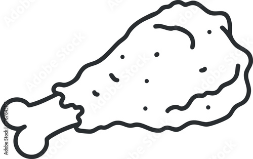 Illustration of a chicken drumstick representing delicious and savory food options for meals.