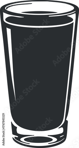 A minimalist illustration of a shot glass, perfect for beverage or cocktail themes.