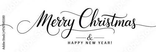 Merry Christmas hand lettering isolated. Vector illustration
