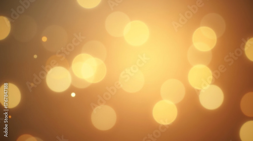 Soft golden bokeh lights abstract background with a warm and dreamy ambiance for celebrations