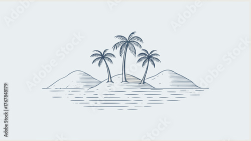vector illustration of a tropical beach