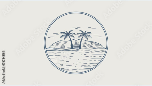 tropical island with palm trees