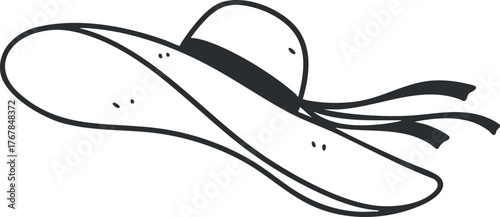 A stylish wide-brimmed hat perfect for summer outings and sun protection at the beach.