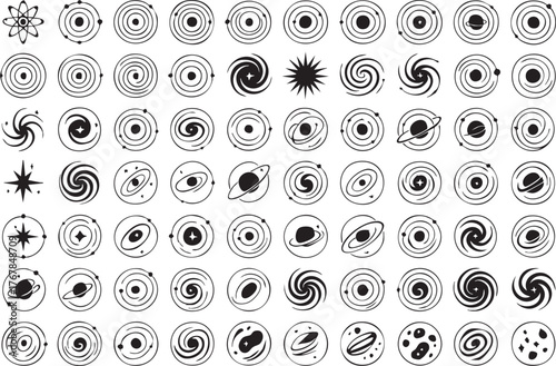 galaxie Diverse Galactic and Spiral Symbols Icon Set