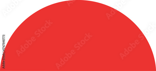 Free Download A solid red semi-circle shape, simple and vibrant, perfect for graphic design elements and backgrounds - GFXLoad
