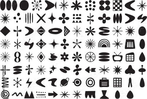 Mid-Century Modern Abstract Shapes and Dingbats Collection vector 